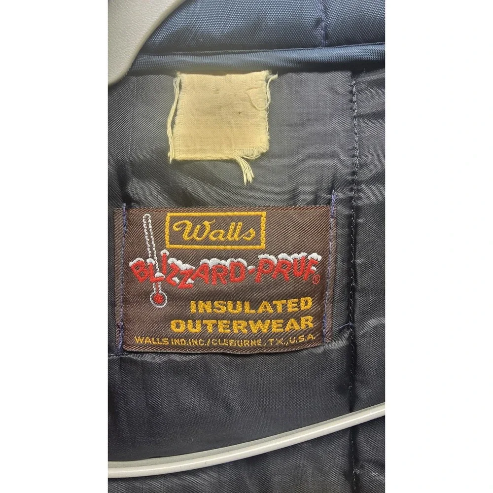Vintage 70s 80s Holiday Inn Coat Walls Blizzard‎ Pruf Adult L USA Made Dark Blue